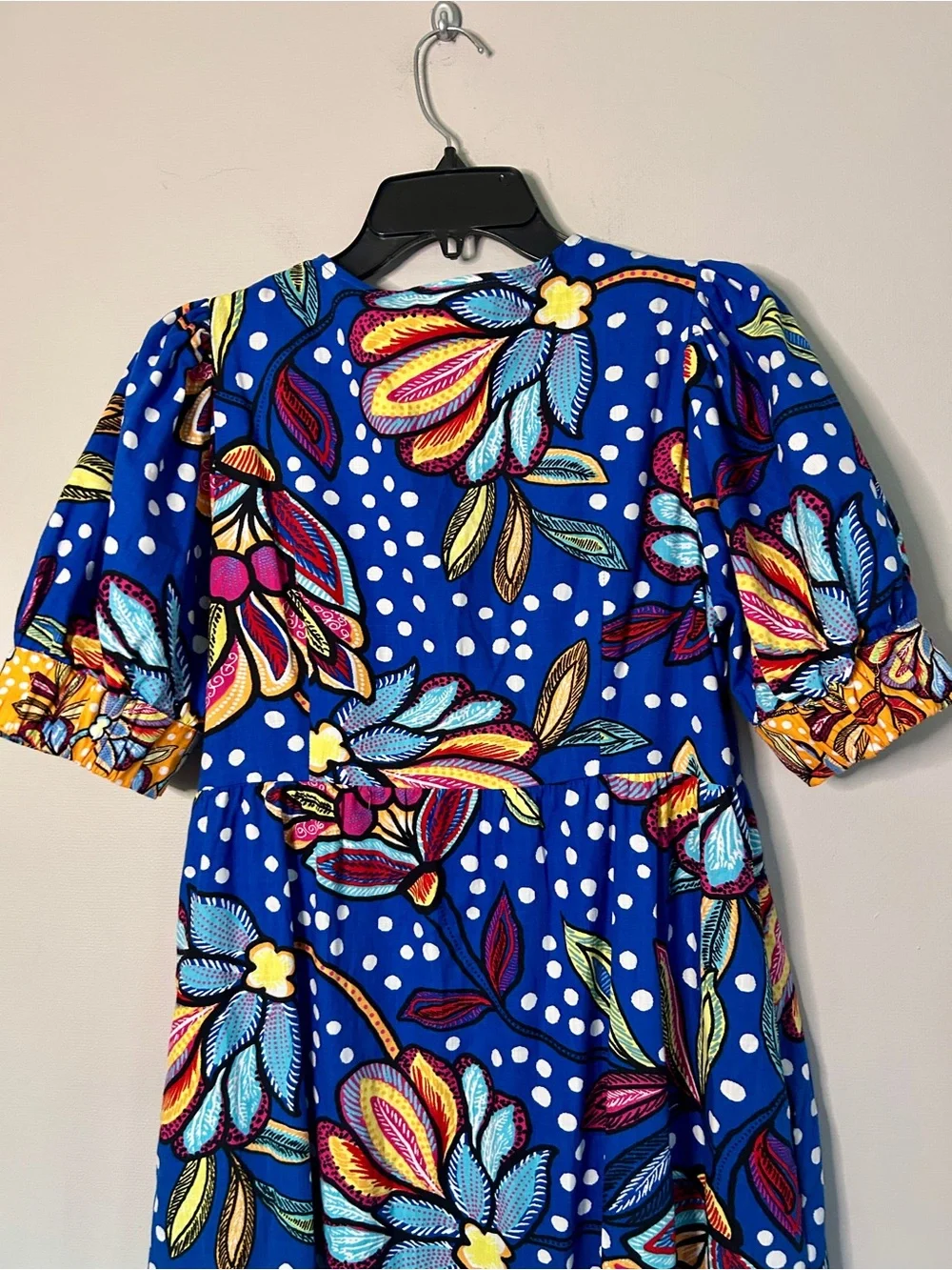 Tabitha Brown Floral Dot Statement Tiered Maxi Dress Whimsy Garden Party Artsy 8 - Picture 12 of 16